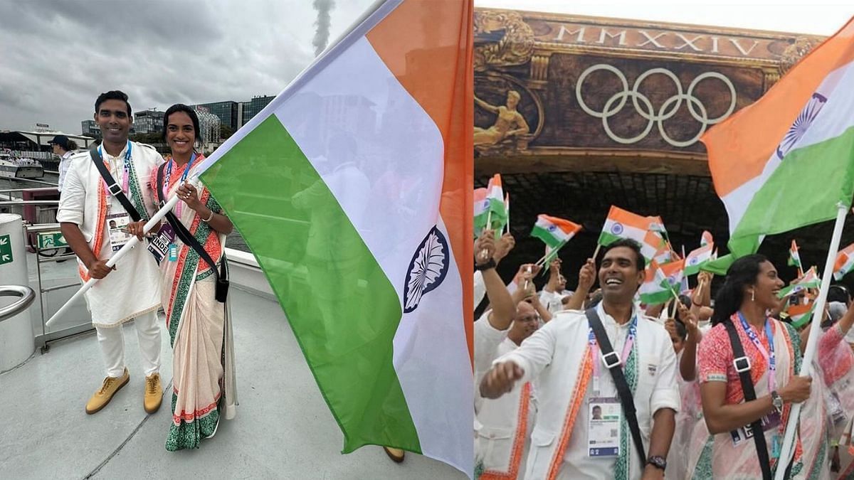 [Watch] Flagbearers PV Sindhu and Sharath Kamal proudly wave India’s