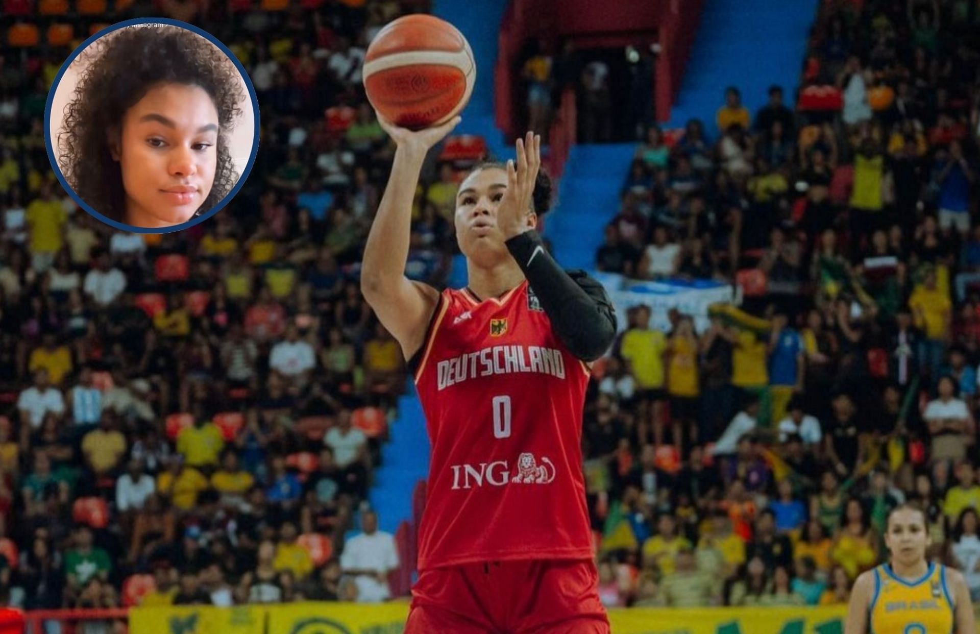 In Photos: Satou Sabally showcases new look with afro while wearing Deutschland basketball shirt (Image Credit: Satou Sabally