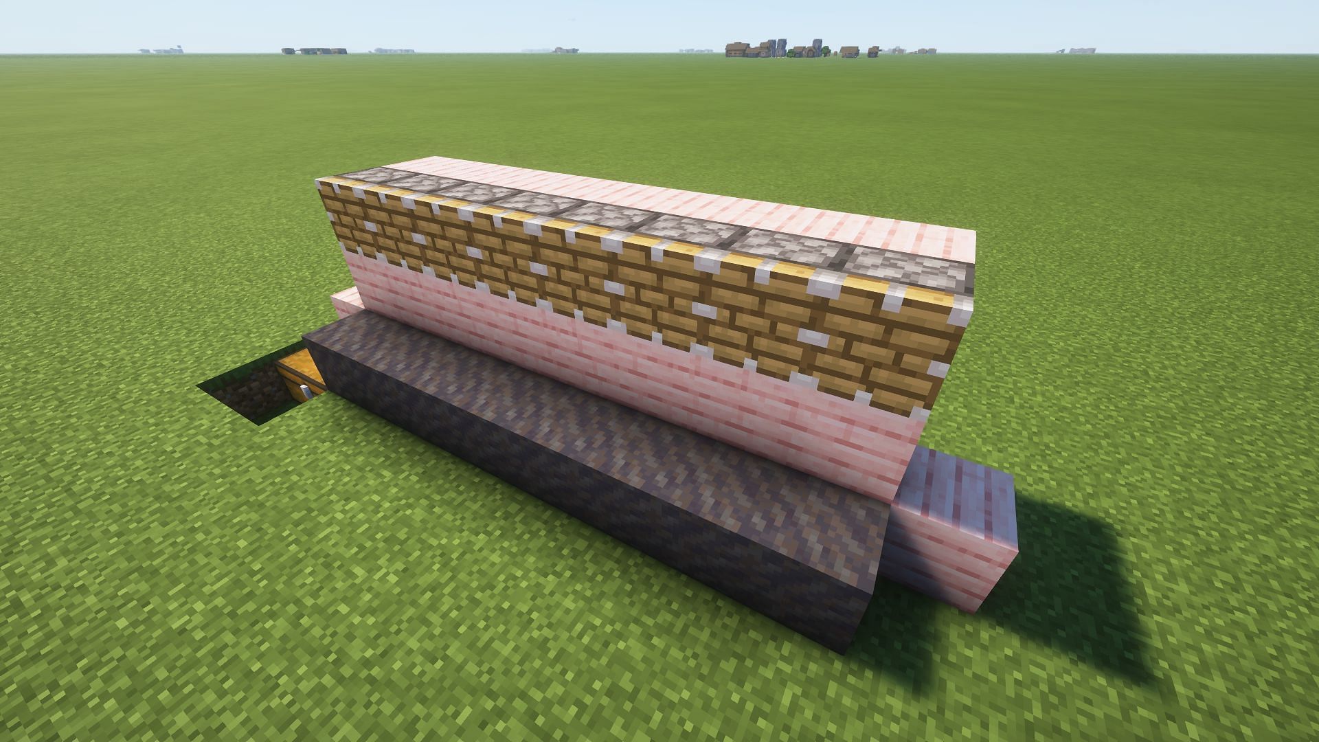 The pistons added with their backing blocks (Image via Mojang)