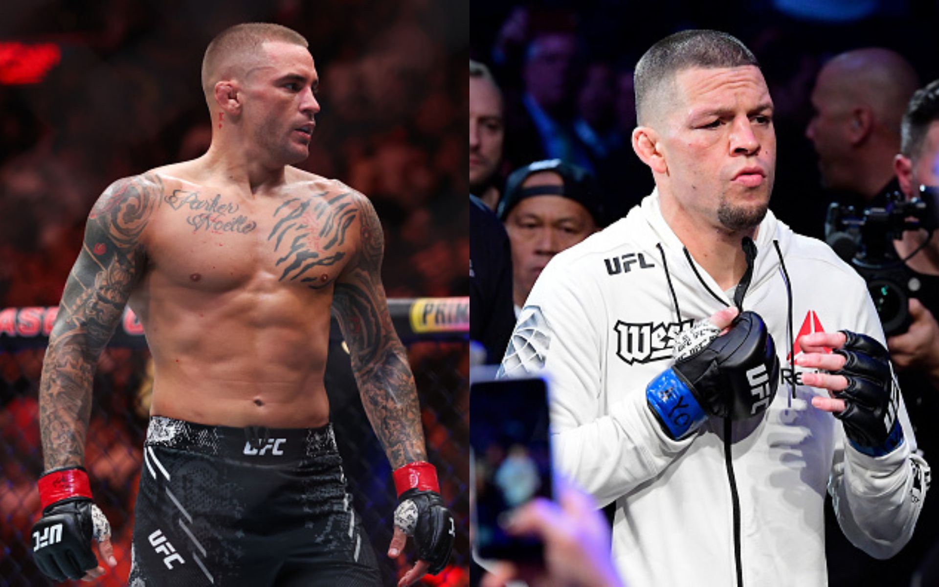 Dustin Poirier (left) reveals that he agreed to face Nate Diaz (right) on short notice at UFC 279