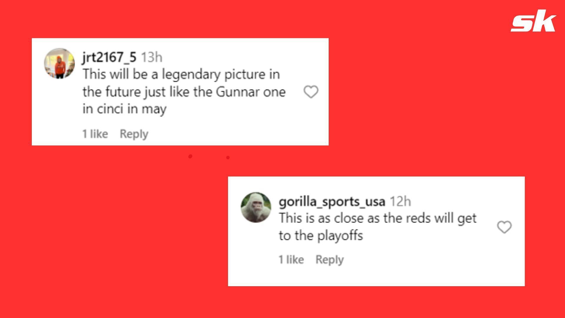 More comments from fans beneath MLB's post (www.Instagram.com/MLB)