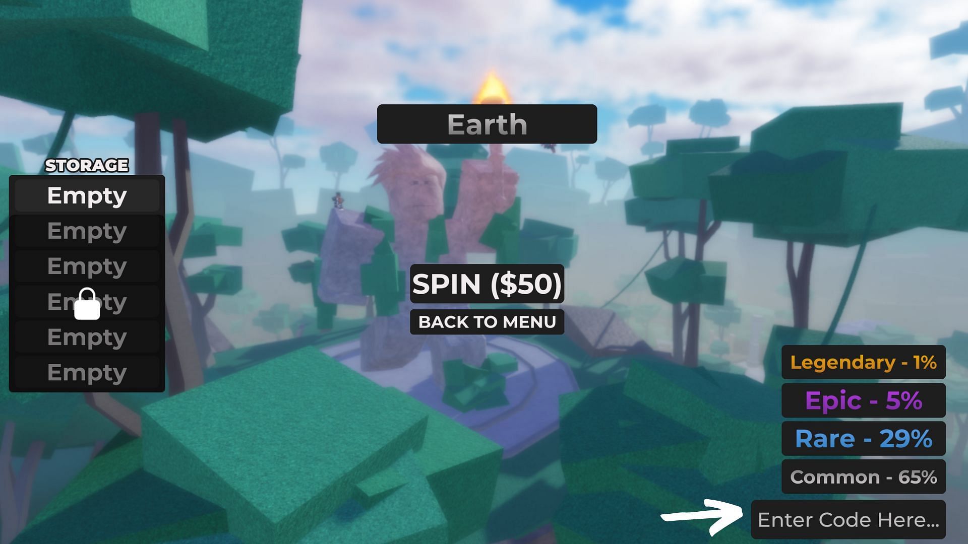 Redemption screen (Image via Roblox)