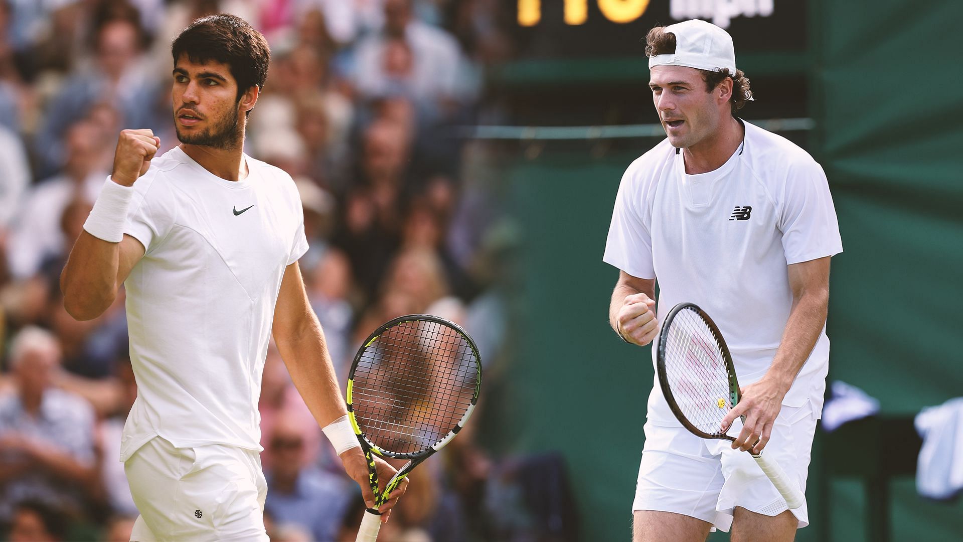 Carlos Alcaraz and Tommy Paul will meet in the quarterfinals of Wimbledon 2024. (Photos: Getty)