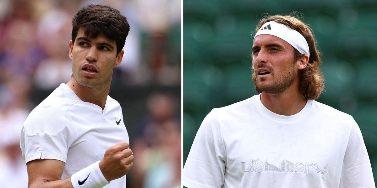 Carlos Alcaraz (L) Stefanos Tsitsipas (R). (Source: GETTY)