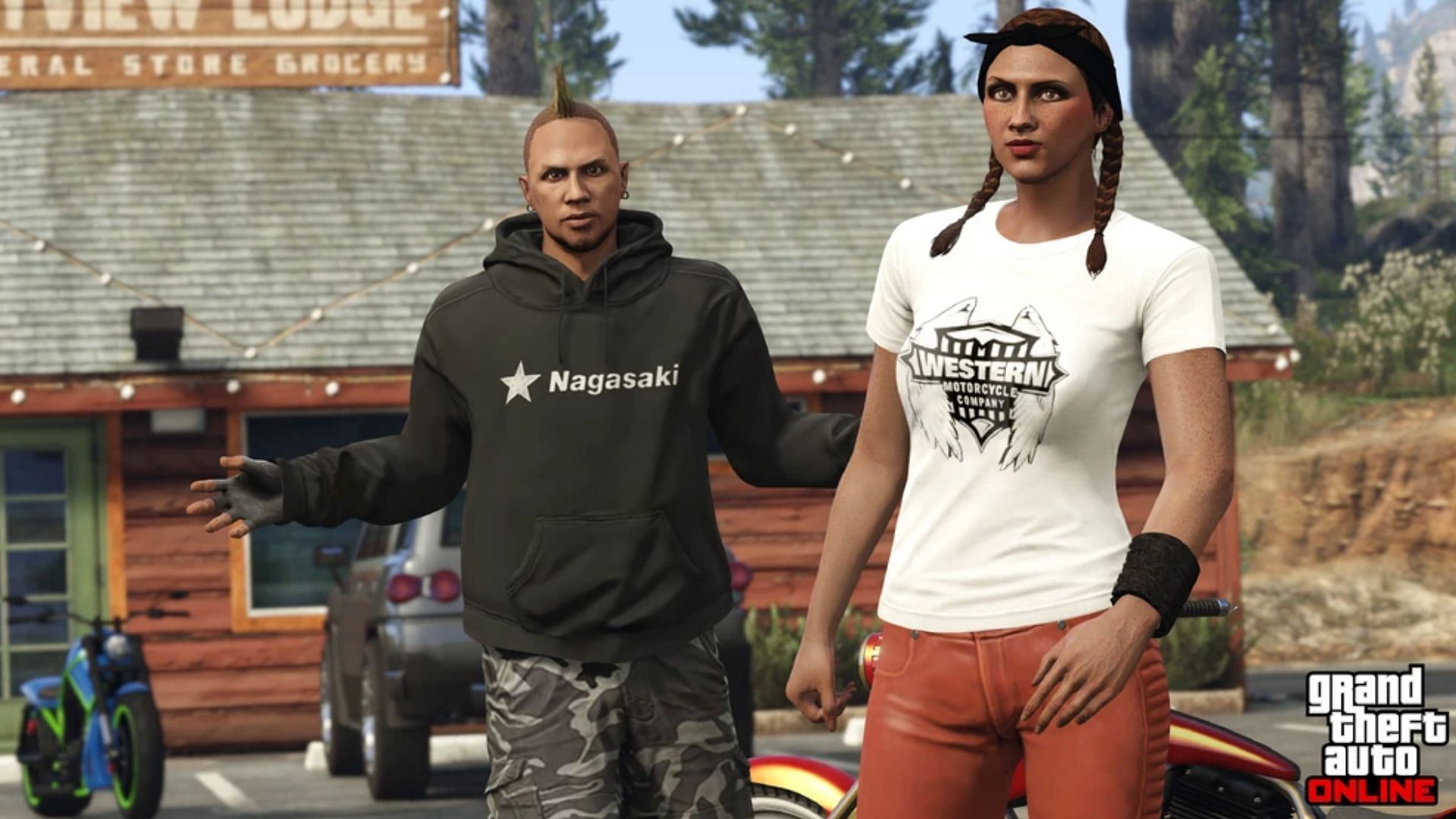 Two playable characters in Grand Theft Auto 5 Online (Image via Rockstar Games)