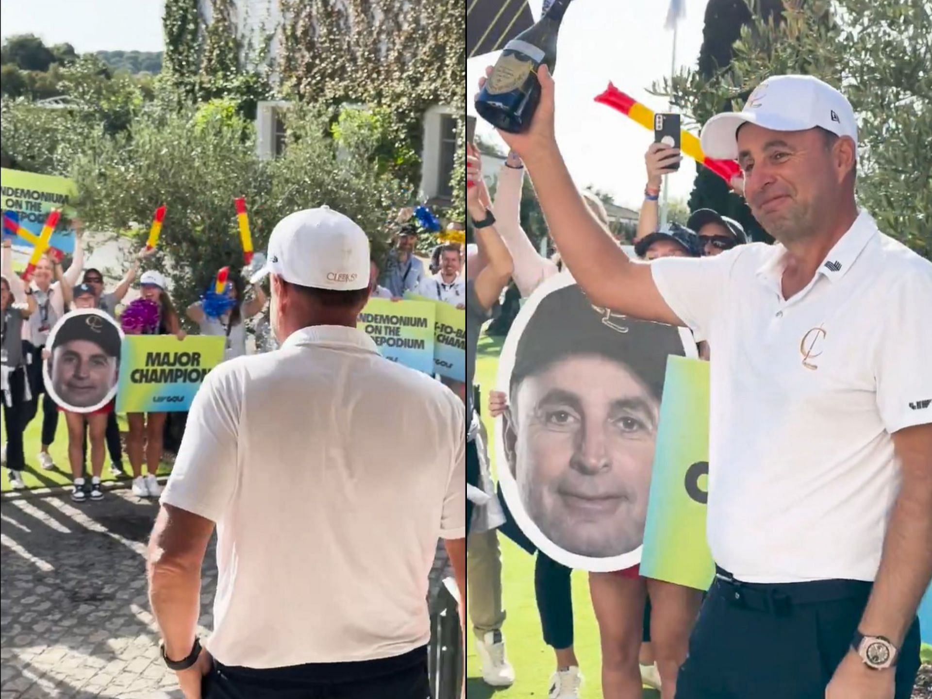 Richard Bland receives warm welcome from fans after winning the US Senior Open (Image via x.com/livgolf_league)