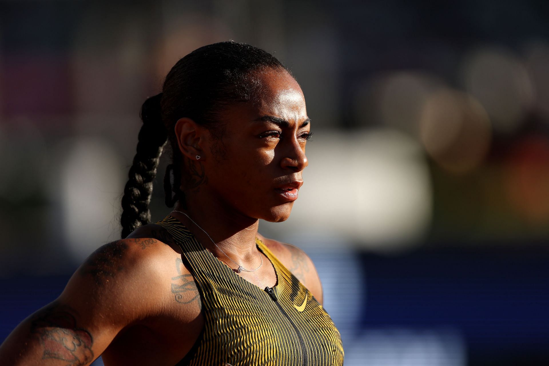 Sha&#039; Carri Richardson at the 2024 U.S. Olympic Trials (Image via Getty)