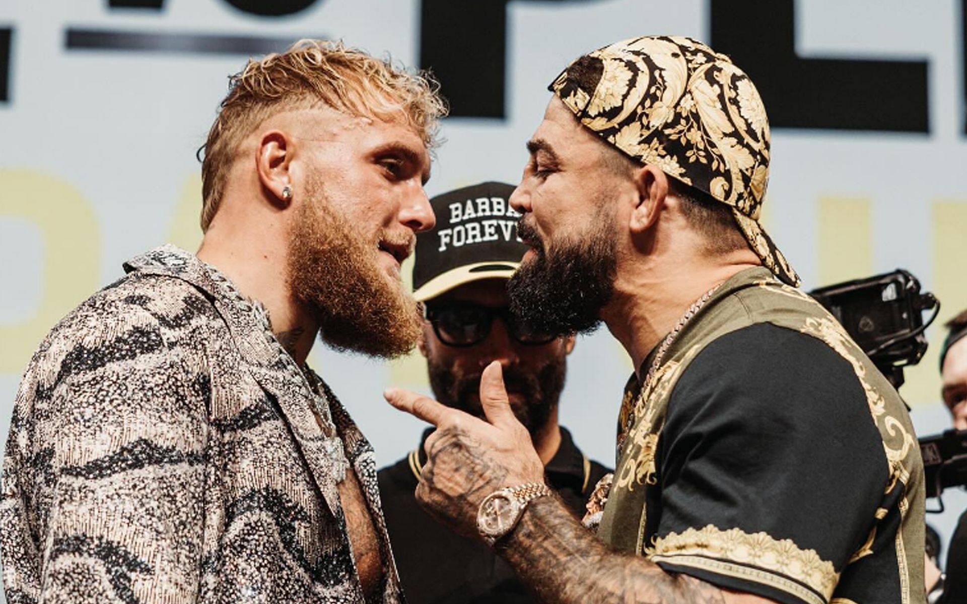 Jake Paul (left) fought Mike Perry (right) in the main event. [Image courtesy: @platinummikeperry on Instagram]