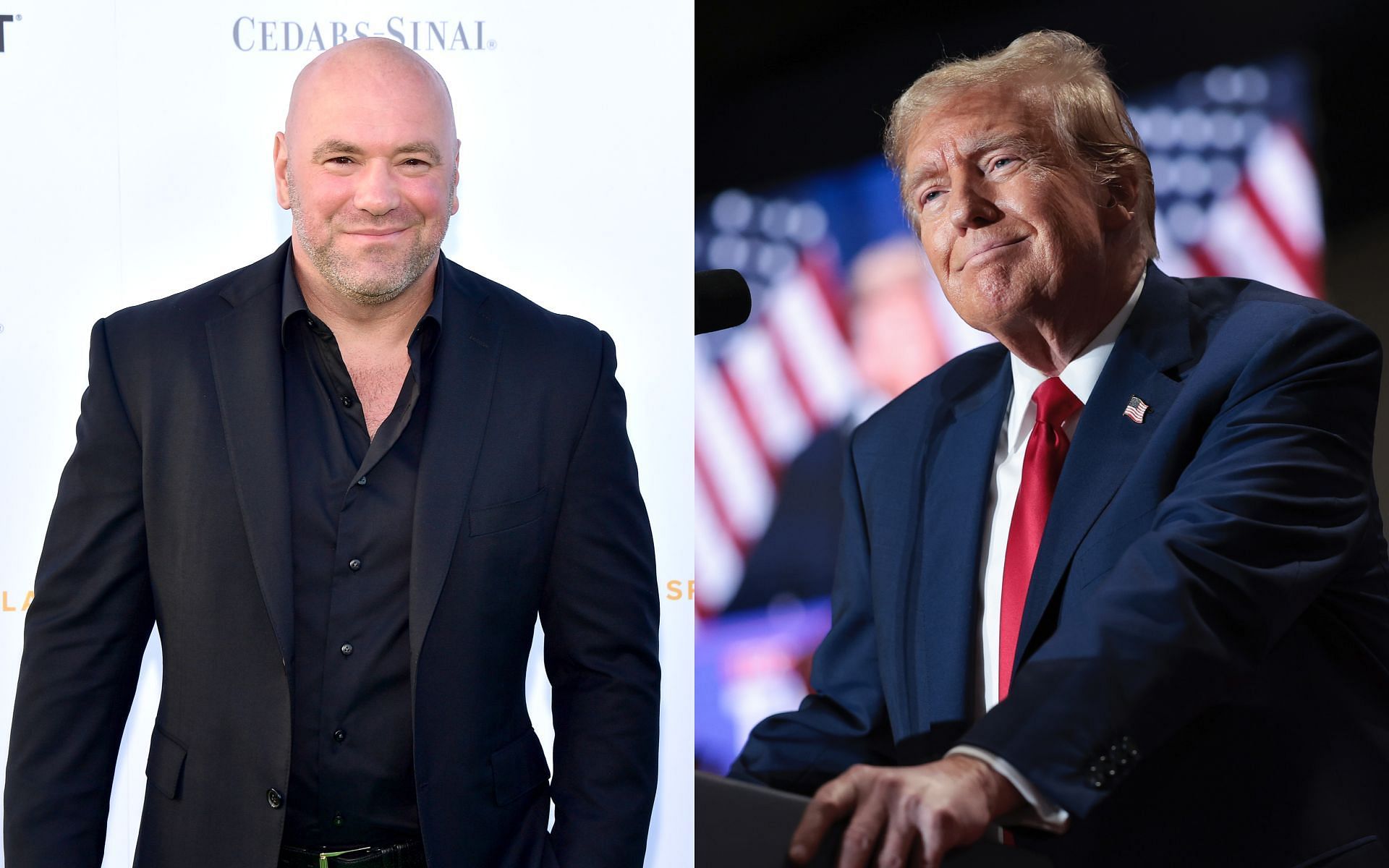 Donald Trump (right) praises Dana White