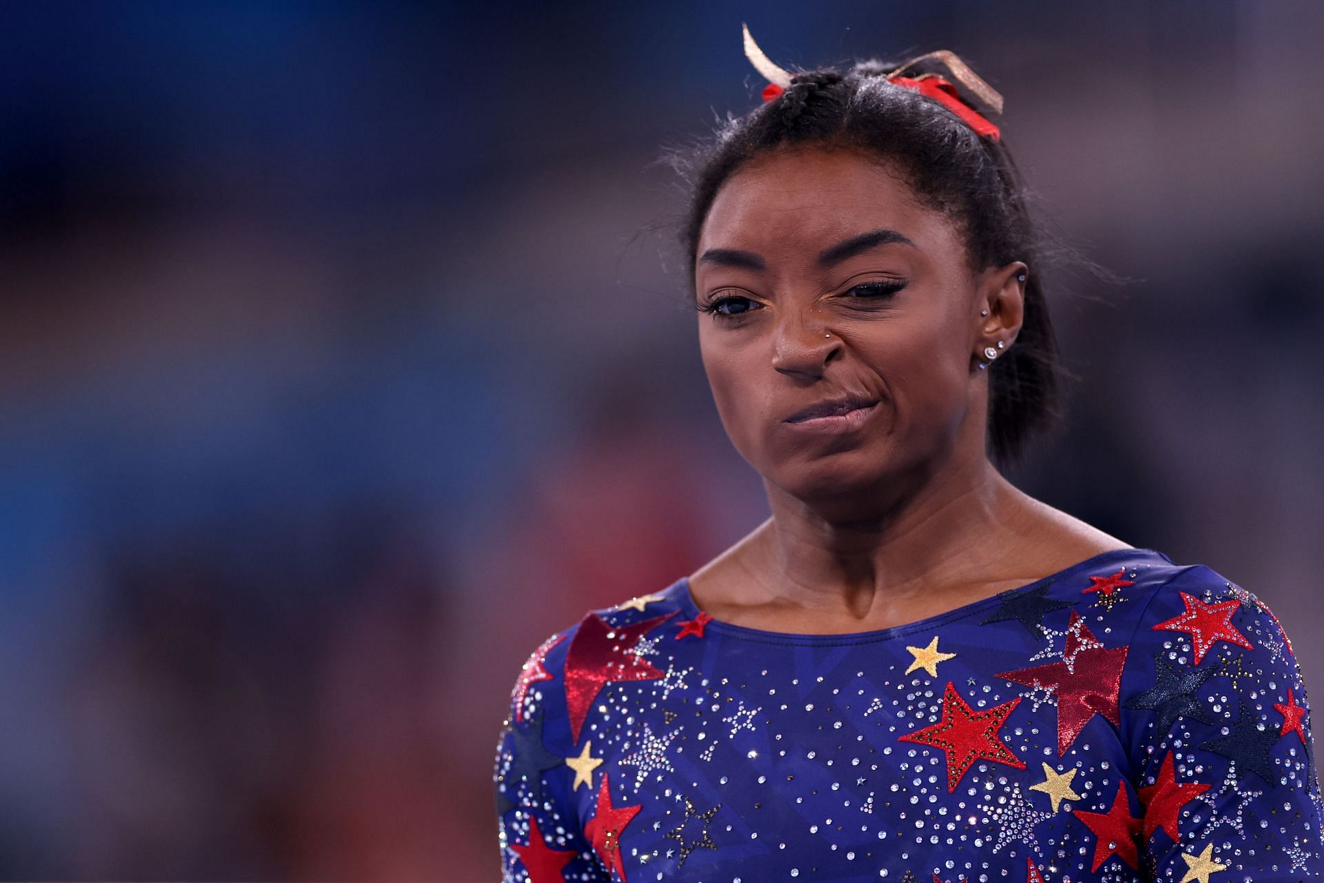 Simone Biles during Women&#039;s Qualification at Tokyo 2020 Olympic Games. (Photo by Jamie Squire/Getty Images)