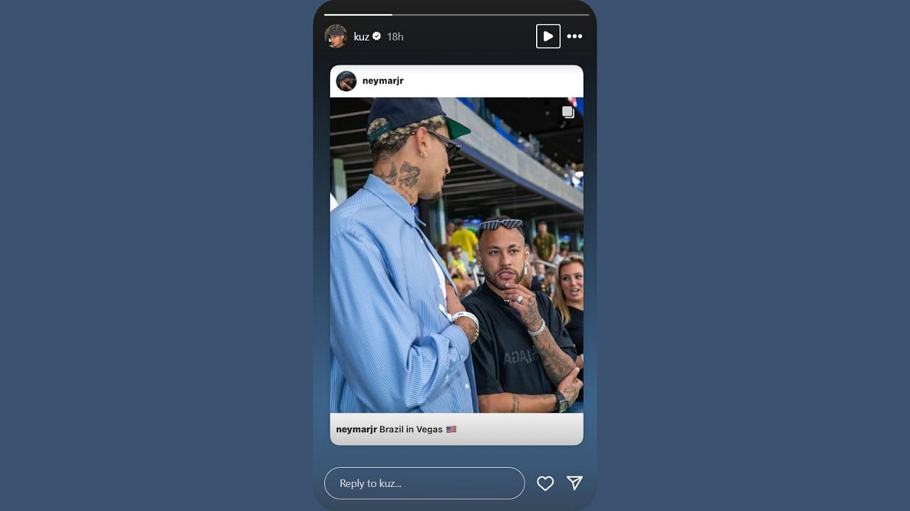 Kyle Kuzma shares Neymar Jr&#039;s picture with him. (Credits: @kuz/Instagram)