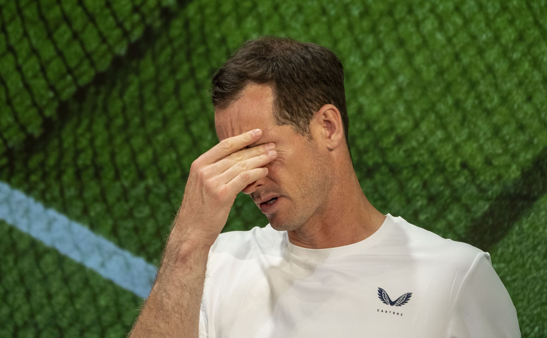 Andy Murray during a press conference at the London Major (Source: Getty)