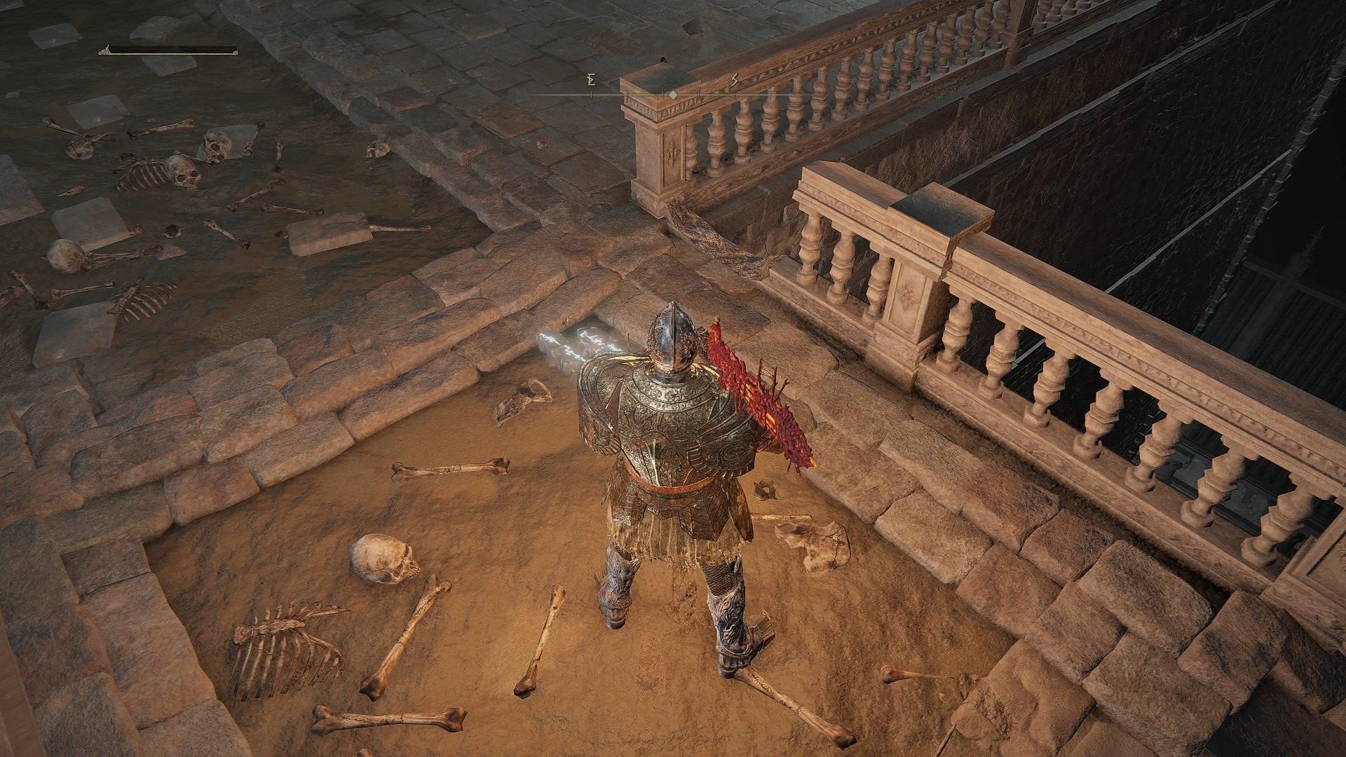 Look for the tiny gap to drop down to a platform (Image via FromSoftware)