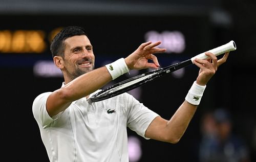 Novak Djokovic unveils violin celebration at Wimbledon 2024 (Source: Getty)