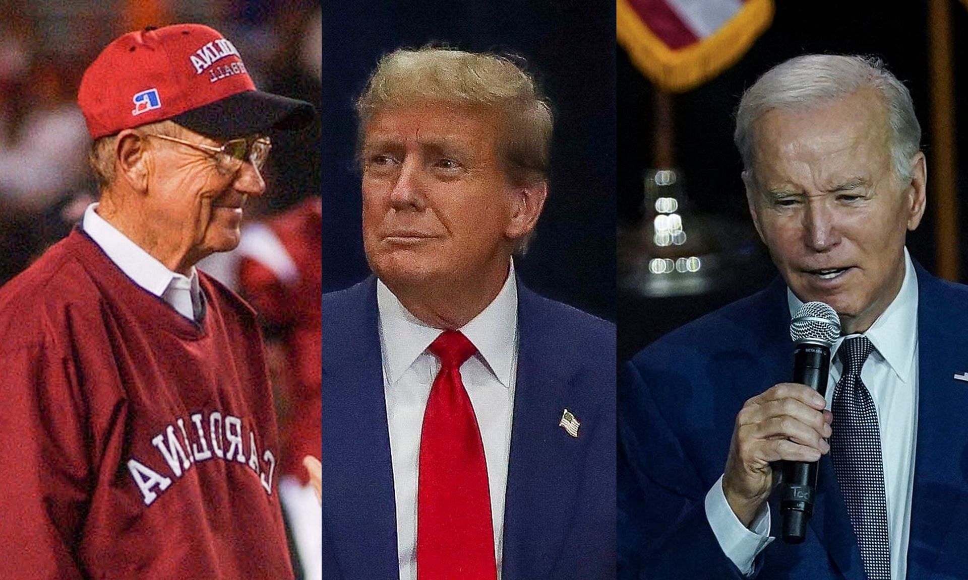 Lou Holtz gives Donald Trump an edge over Joe Biden in latest golf duel.