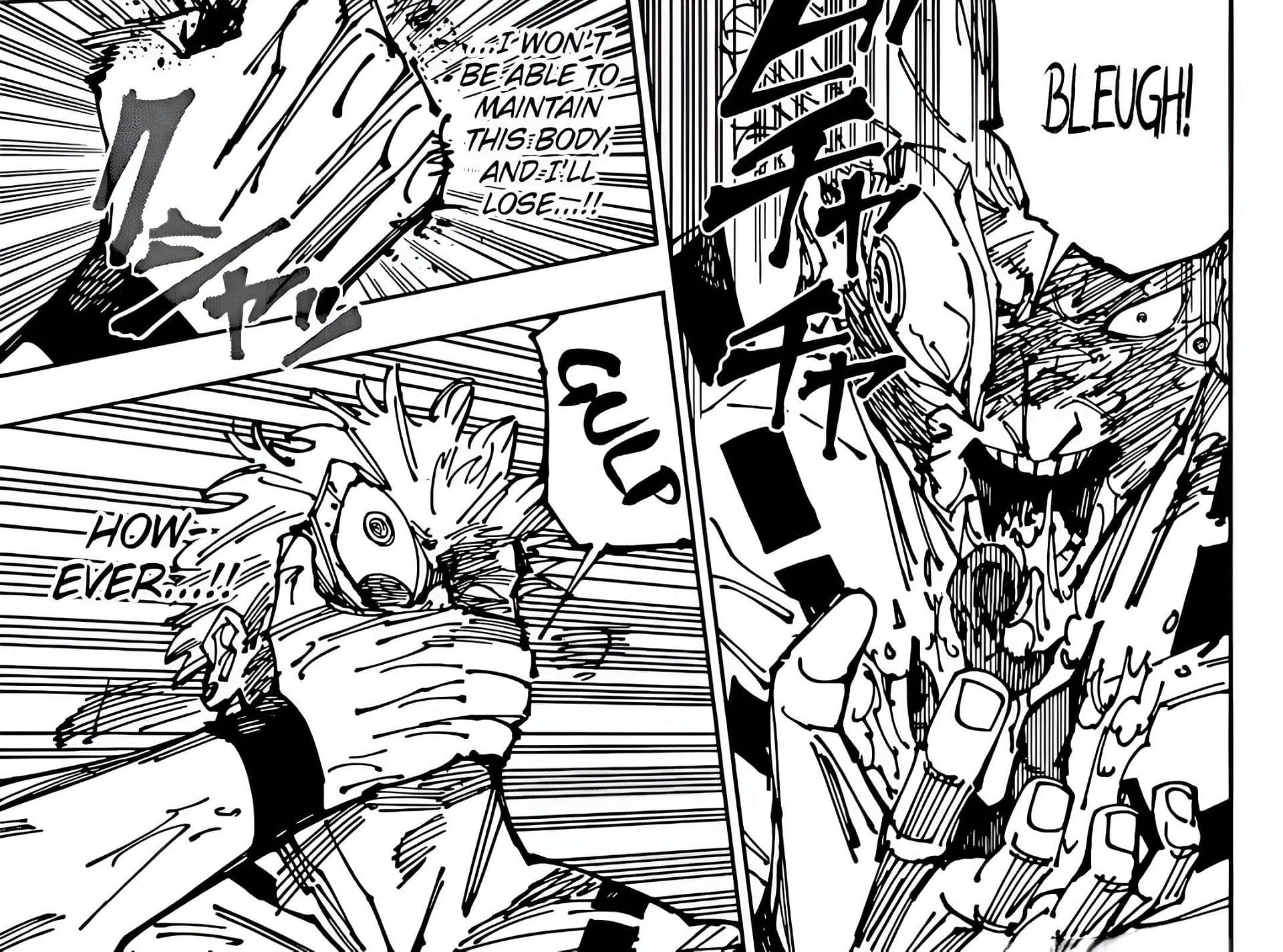 Sukuna reabsorbing his fingers (Image via Shueisha)