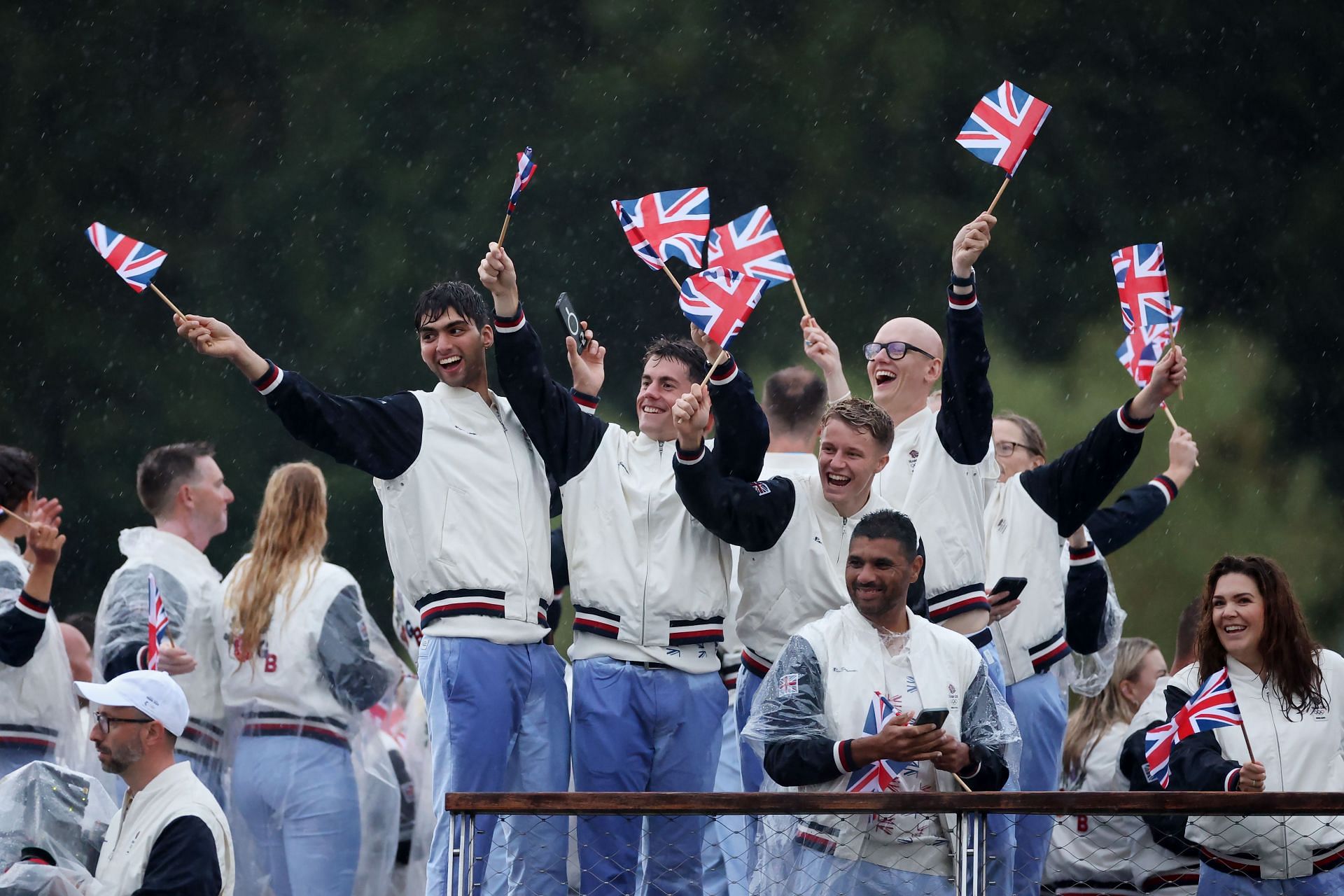 Members of the Great Britain contingent at the 2024 Olympic Opening Ceremony (Source: Getty)