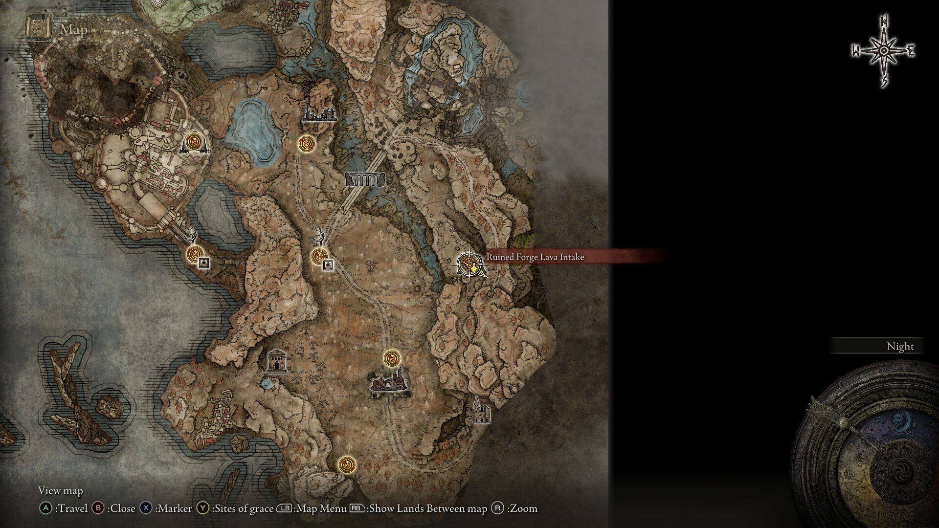 Location of Ruined Forge Lava Intake (Image via FromSoftware)