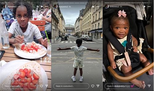 Jeanine Robel's son Krue and her daughter Aislynn with Anthony Edwards. (Photo: Screengrabbed from Robel's IG stories)