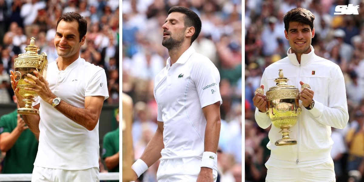 (L-R)Roger Federer, Novak Djokovic, Carlos Alcaraz (Source: GETTY)