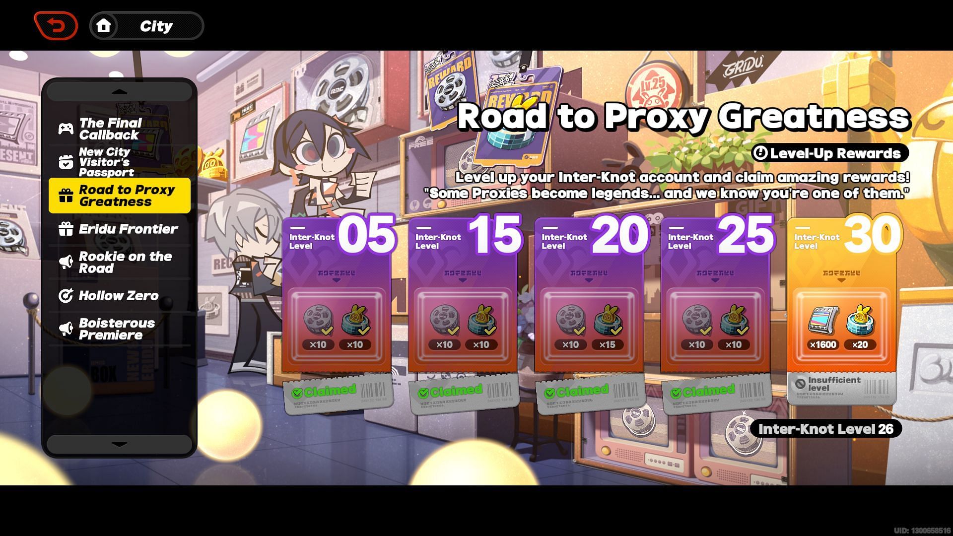 Level rewards in Zenless Zone Zero launch (Image via HoYoverse)