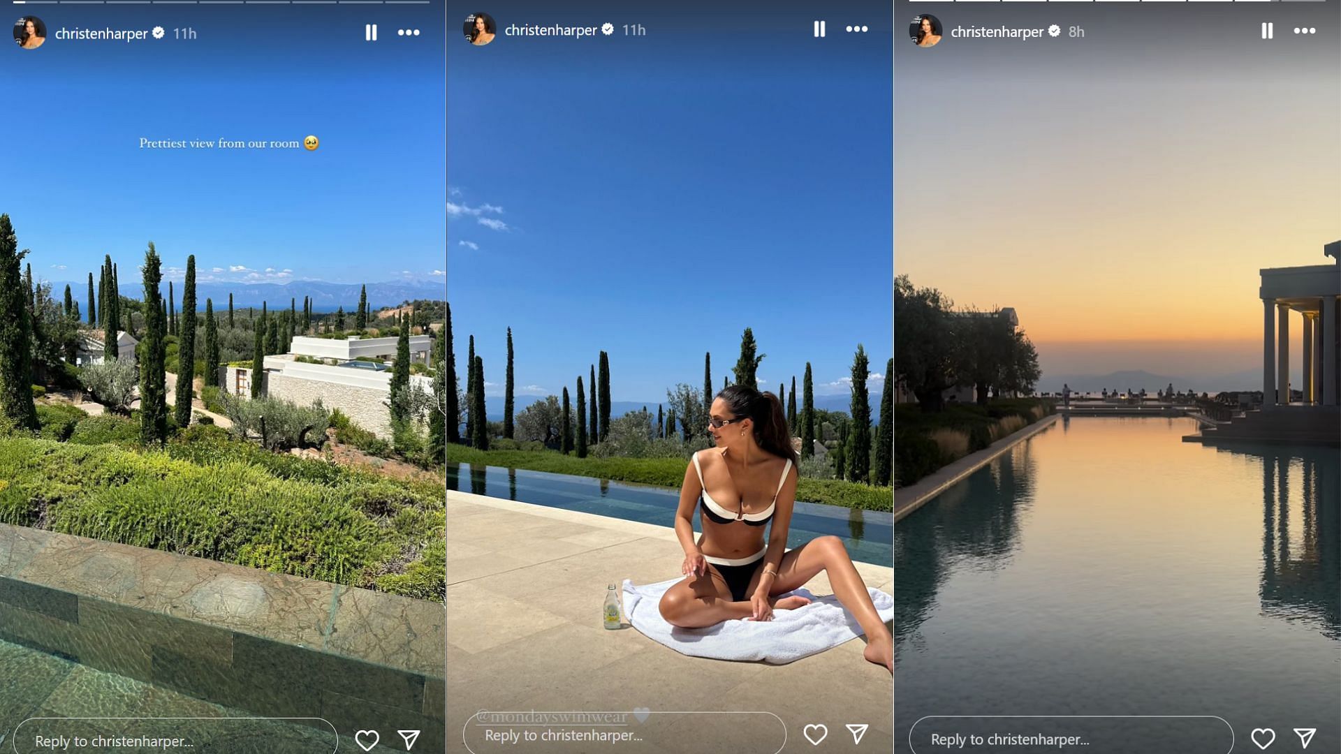 Christen Harper shares snaps from Greece trip with husband Jared Goff (Image credit: @christenharper)