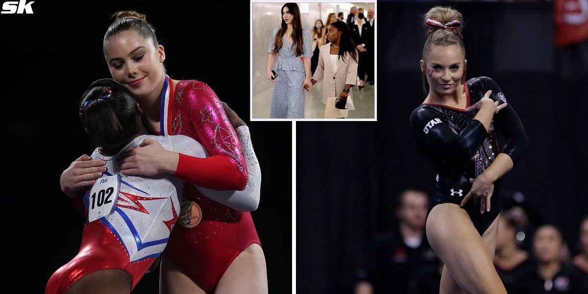 Simone Biles takes a dig at MyKayla Skinner for her brutal remarks after clinching team gold at Paris Olympics. (Images via Getty and Instagram)