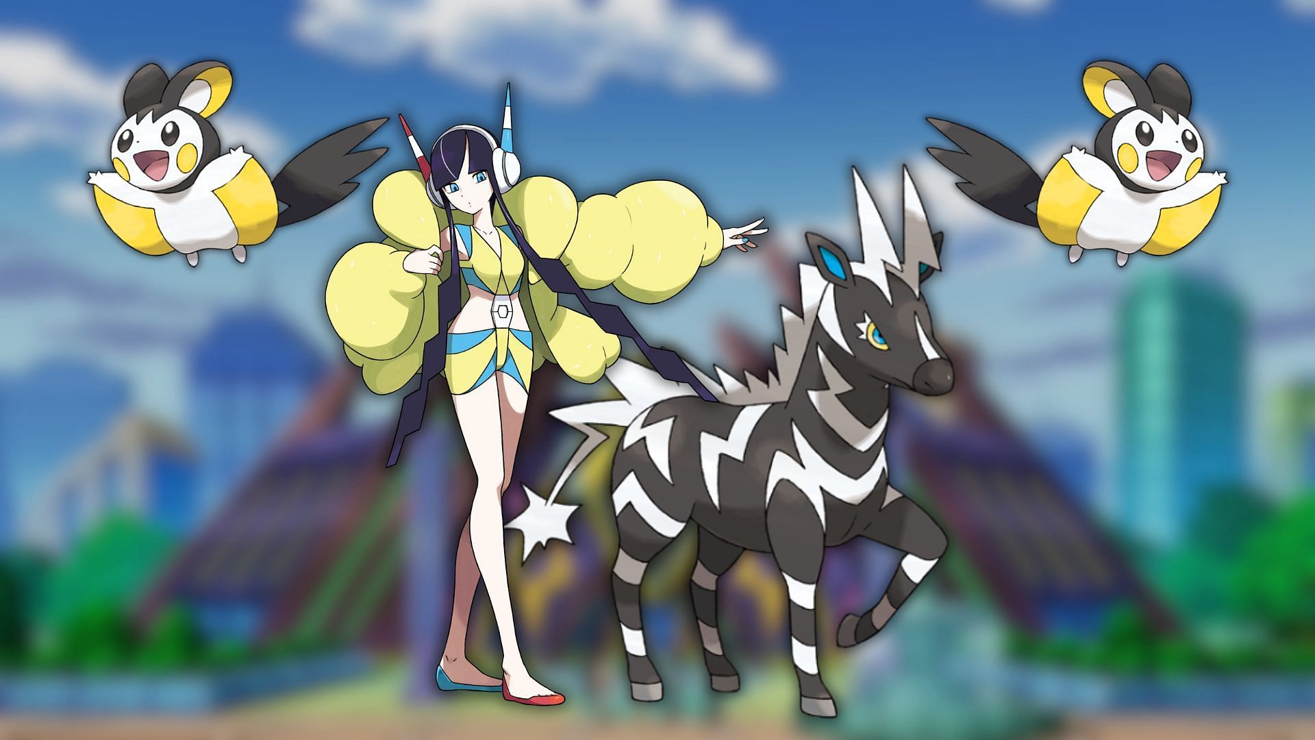 Nimbasa City Gym Leader Elesa&#039;s team that you face in the game (Image via TPC)