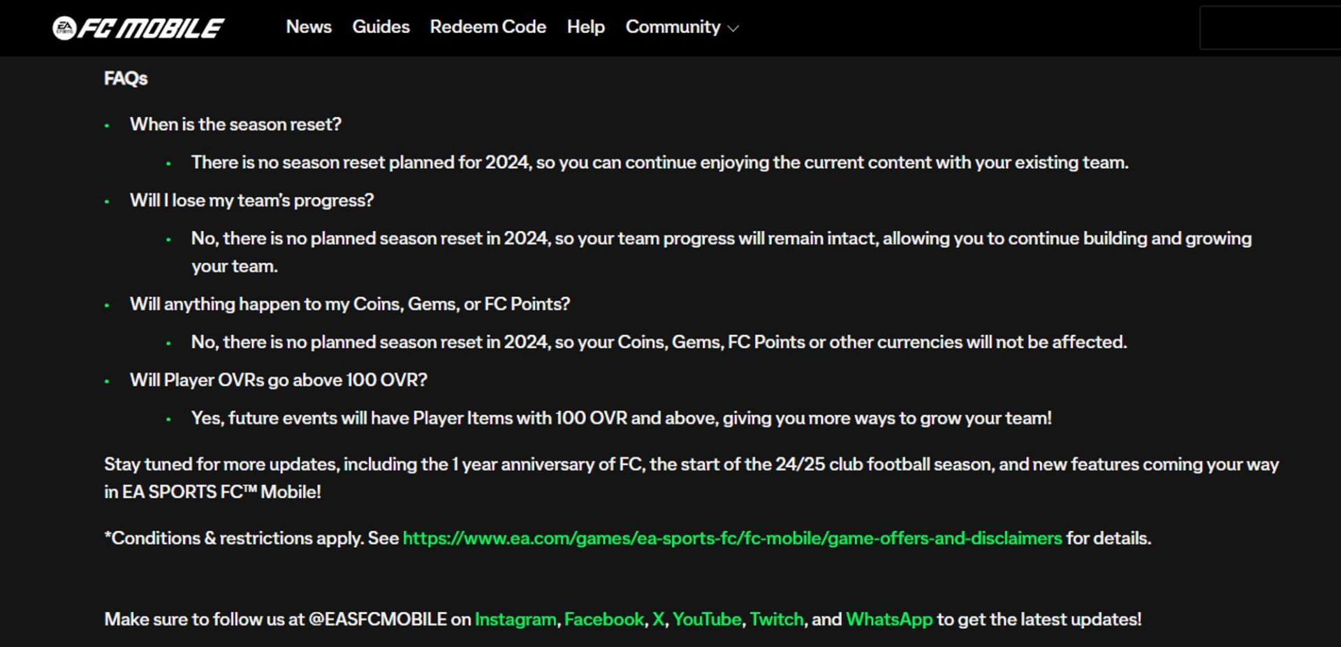 FAQs answered by EA Sports developers (Image via EA Sports)