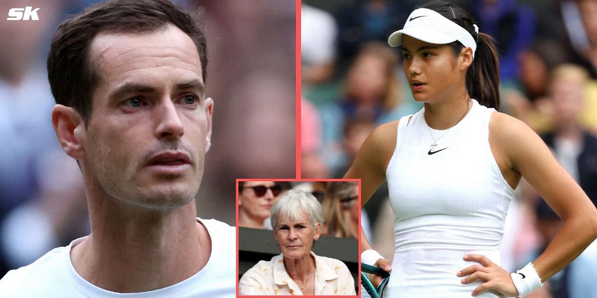 Andy Murray (L), mother Judy Murray (inset), Emma Raducanu (R) (Image Source: Getty)