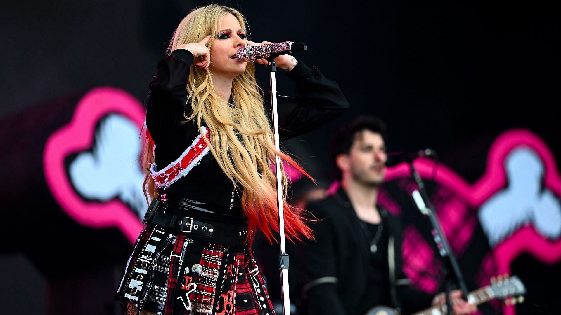 Avril Lavigne performs on the Pyramid stage during day five of Glasto 2024 at Worthy Farm, Pilton on June 30, 2024 (Photo by Joe Maher/Getty Images)