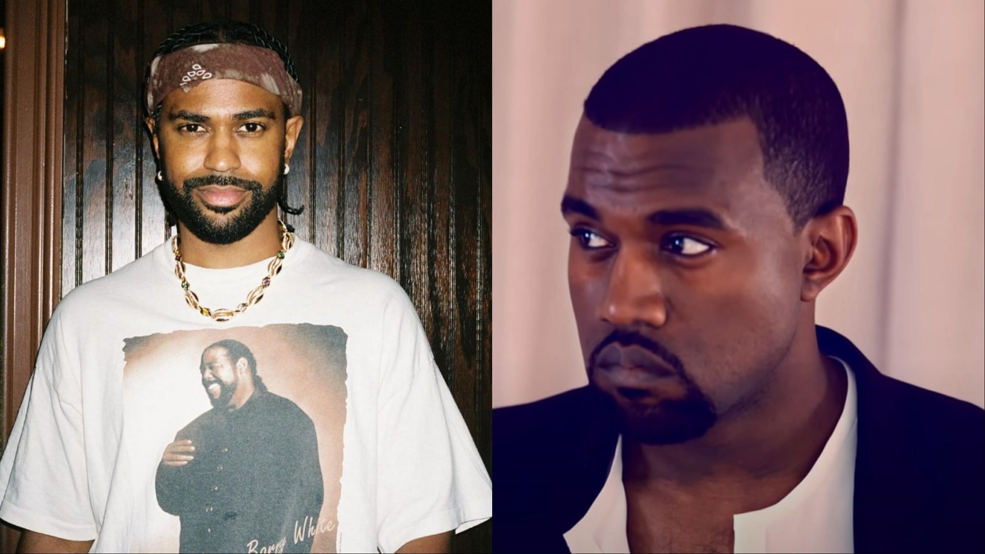 Big Sean allegedly disses Kanye West in On The Radar Freestyle track (Image via bigsean/Instagram and Kanye West/YouTube)