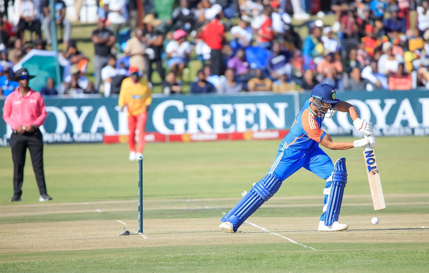 Ruturaj Gaikwad in action during 1st T20I