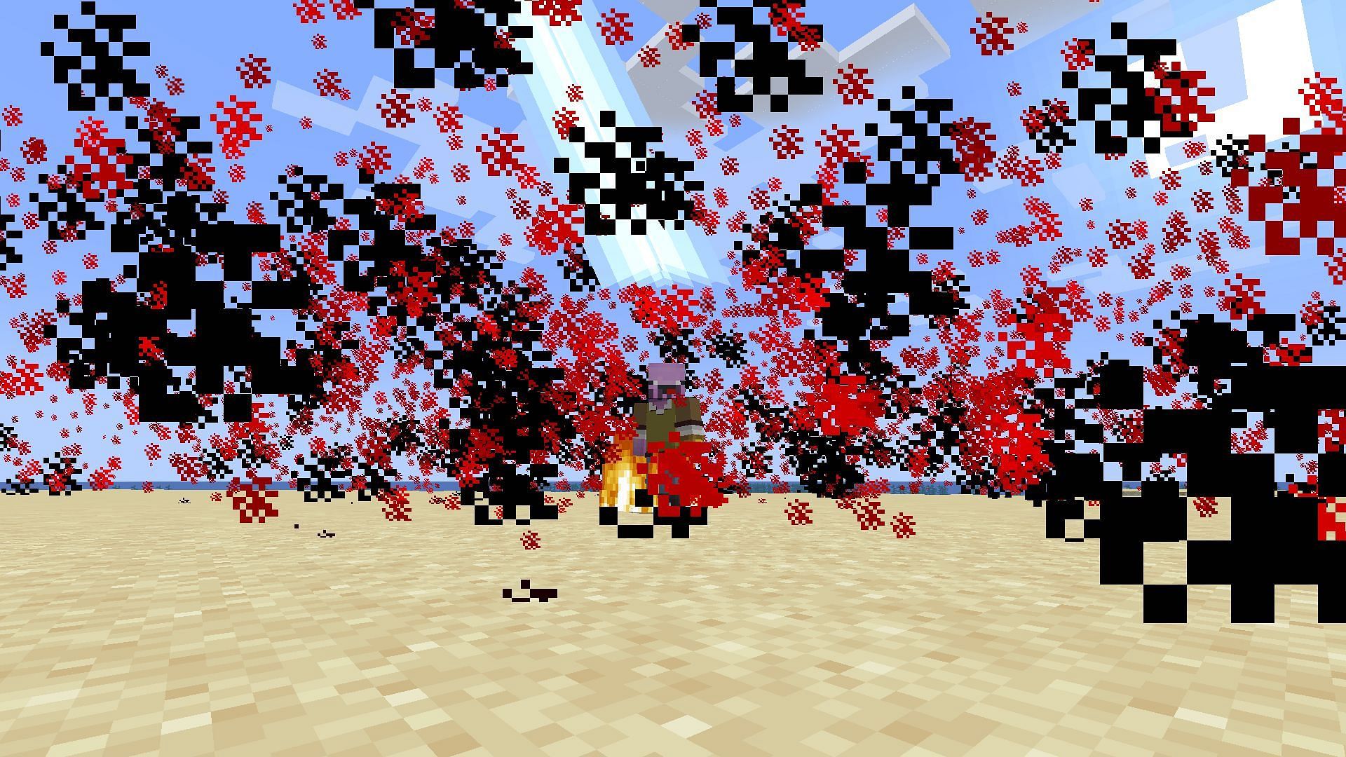 A player uses the Conqueror&#039;s Haki in the One Piece Origins mod for Minecraft (Image via Brimdaddy/Modrinth)