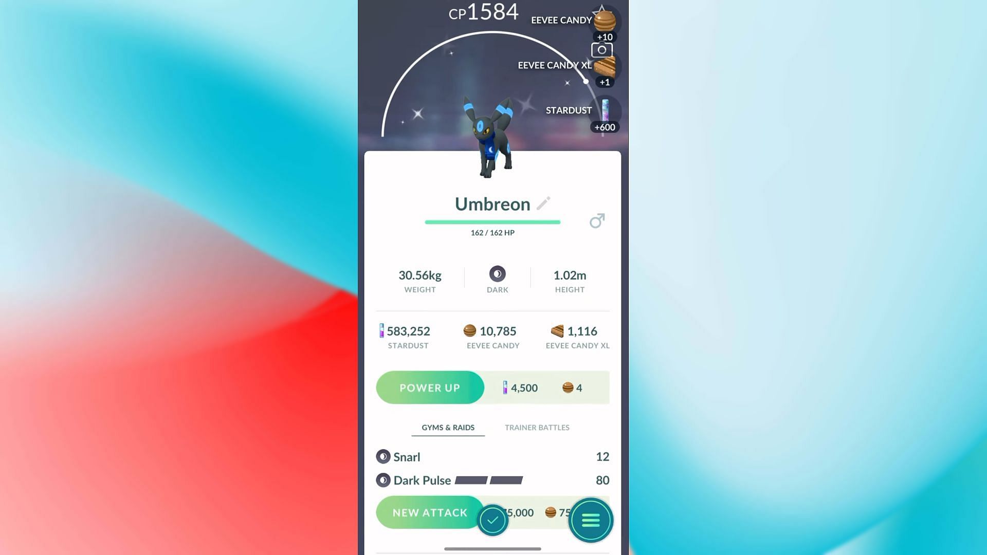 Shiny Night Scarf Umbreon&#039;s profile (Image via Niantic)