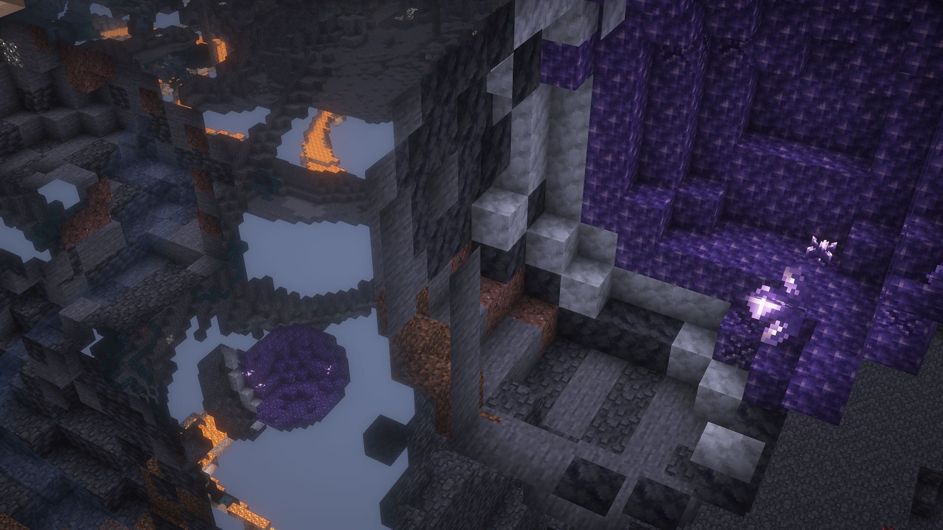 Amethyst geodes are fairly hard to find underground. (Image via Mojang Studios)