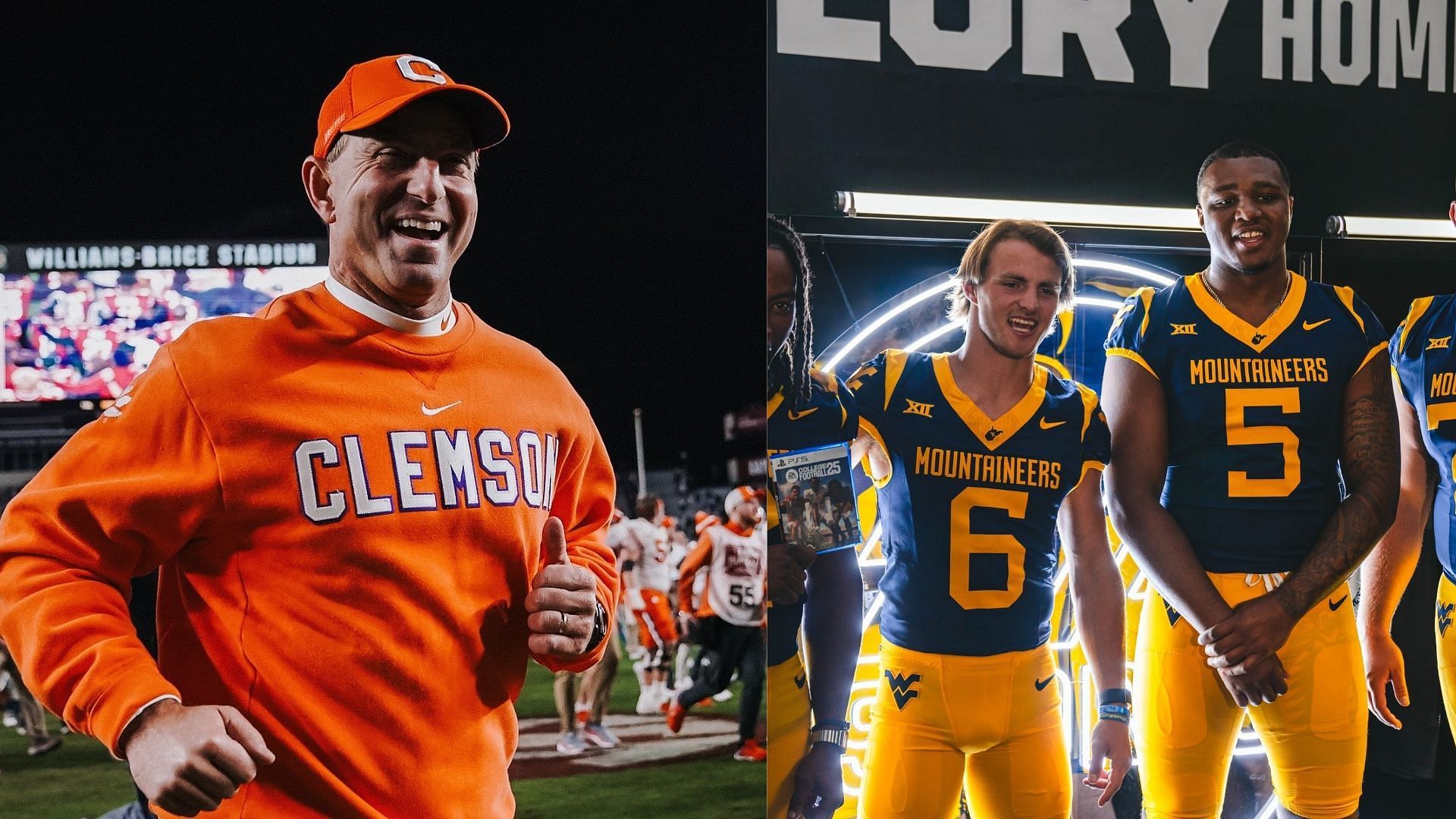 Picture Sources: @ClemsonFB, @WVUfootball (X)