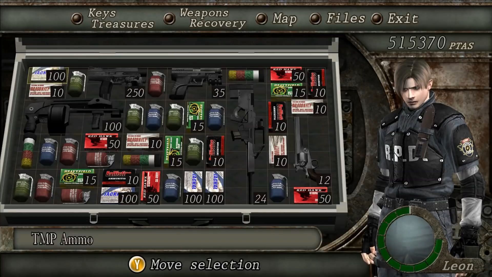 Resident Evil 4 had a satisfying inventory management system (Image via Capcom, coolkarmact)