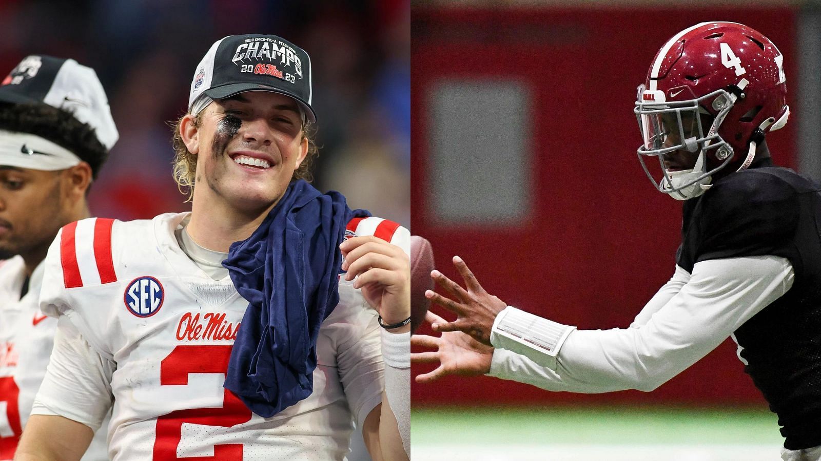 Ole Miss QB Jaxson Dart and Alabama QB Jalen Milroe are both good examples of QBs who excel in spread offenses. (Photo credits: IMAGN)