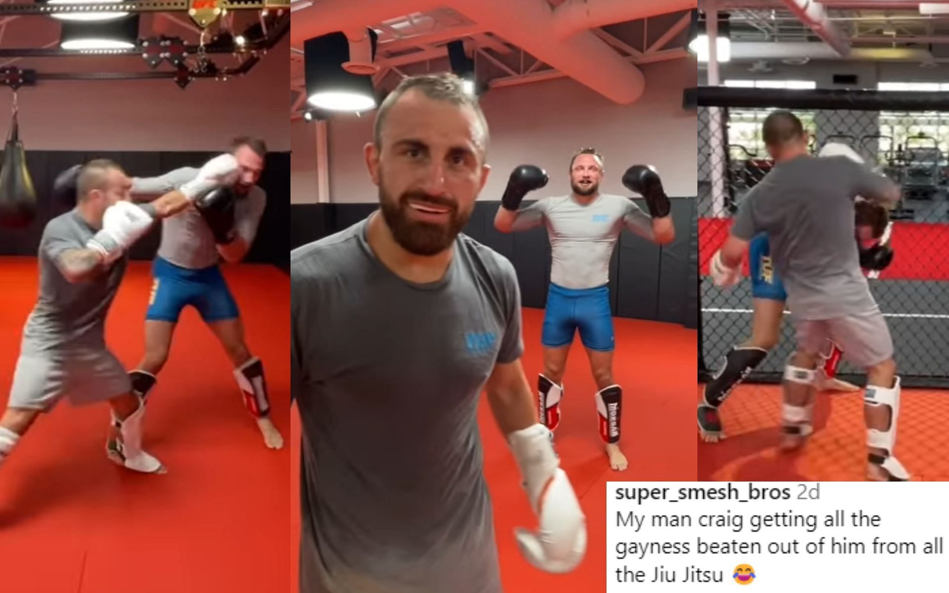 Alexander Volkanvski (middle left) and Craig Jones (middle right) sparring footage causes stir amongst fans [Images courtesy: @craigjonesbjj on Instagram]