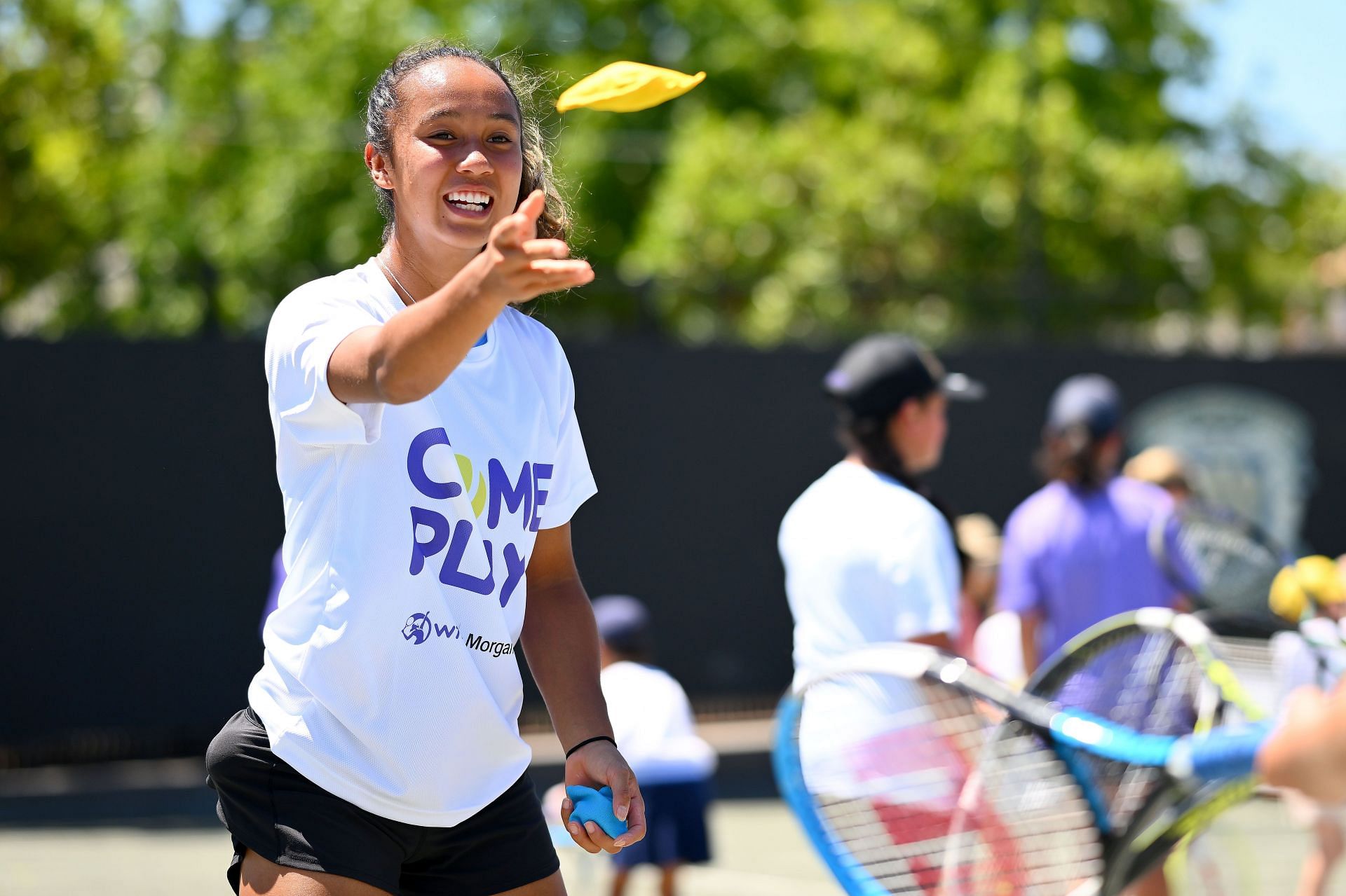 Leylah Fernandez at the 2024 WTA Come Play. (Photo: Getty)