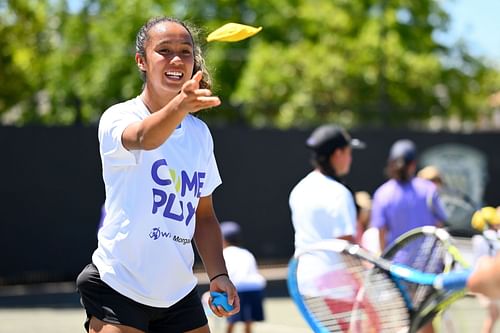 Leylah Fernandez at the 2024 WTA Come Play. (Photo: Getty)