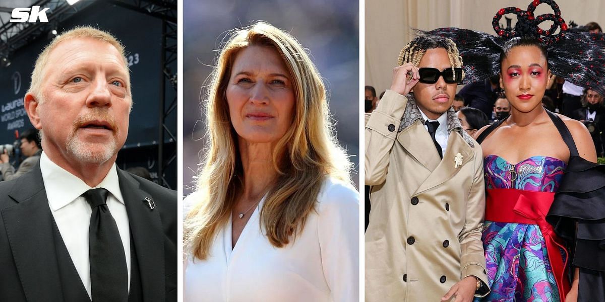 (Left to Right) Boris Becker, Steffi Graf, Cordae and Naomi Osaka (Source: Getty Images)