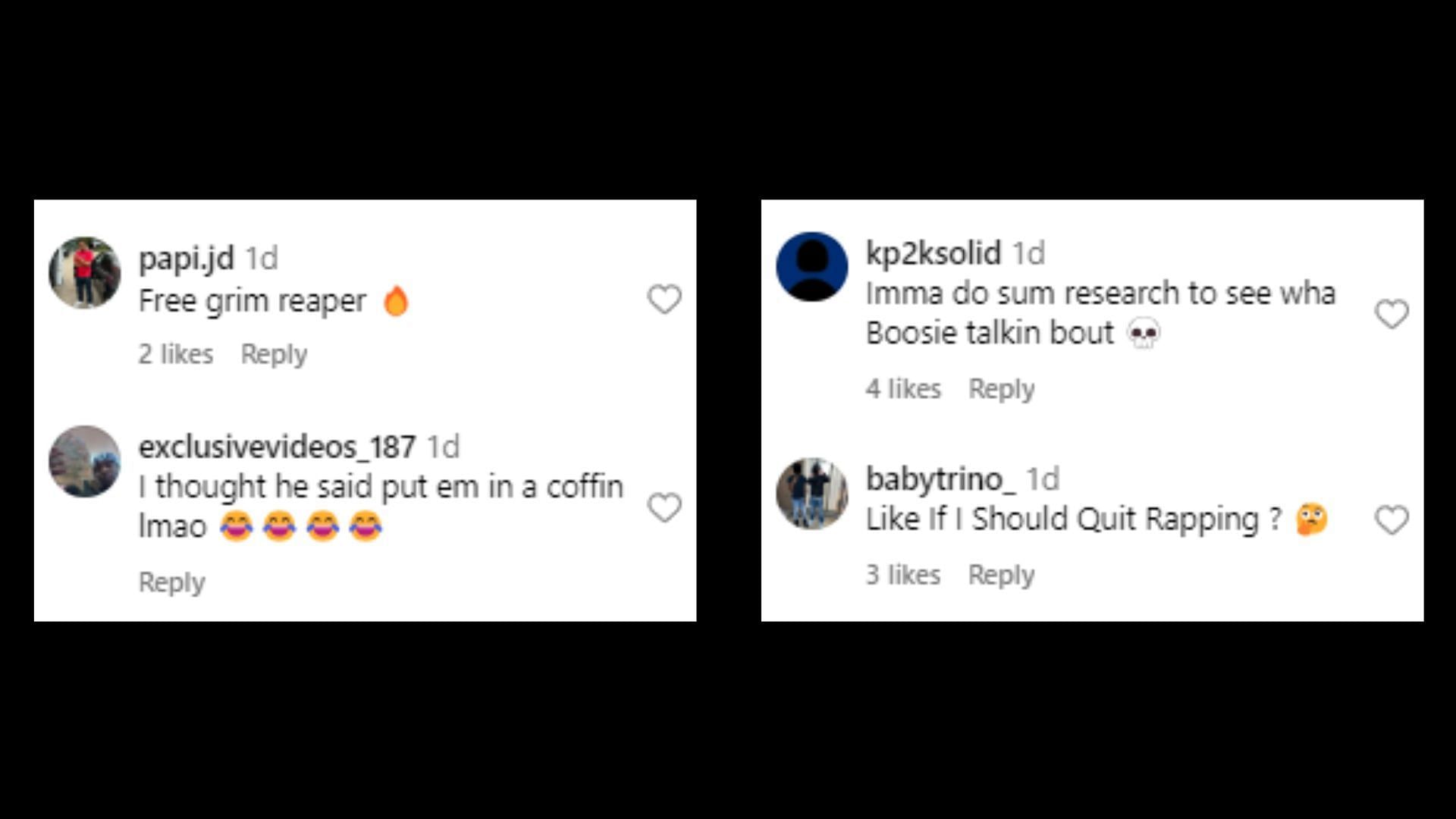 Users react in the comments section (Image via Instagram/nojumper)