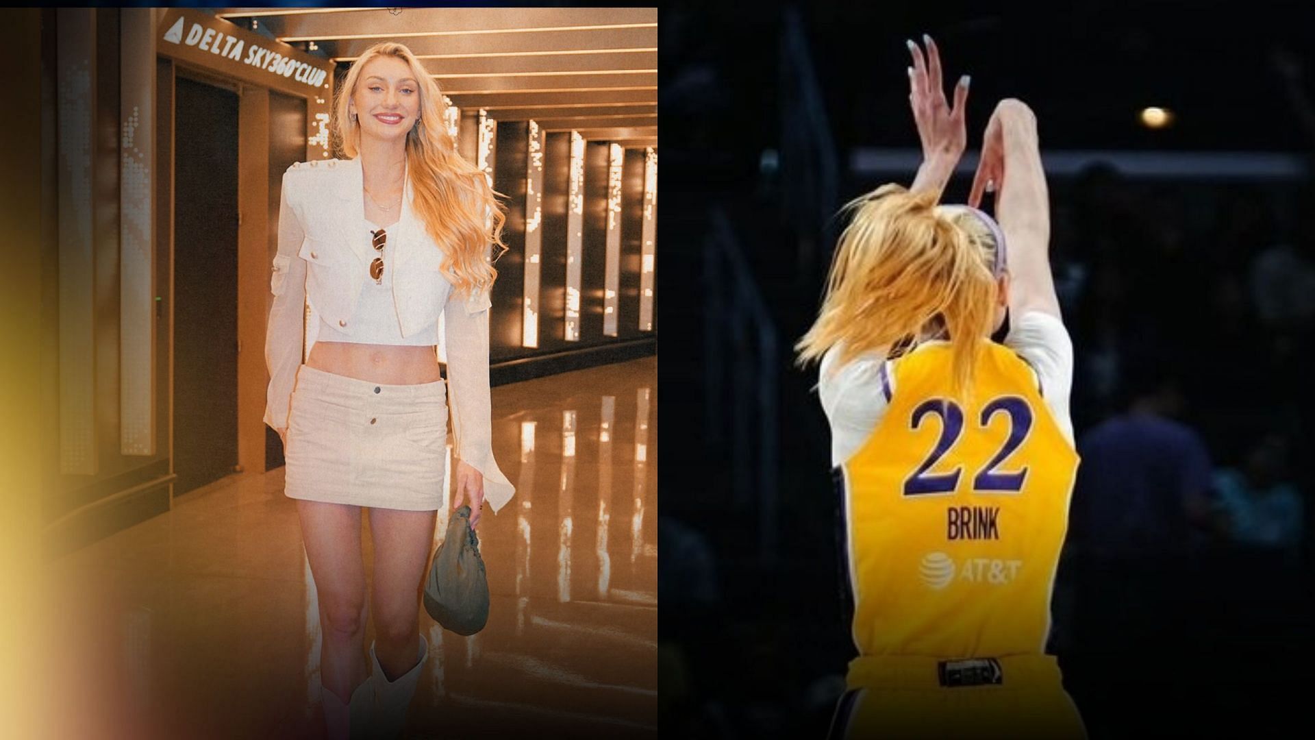 Fans react after injured Cameron Brink steals the spotlight with gorgeous all-white outfit. (Photos from LA Sparks X pages and Cameron Brink