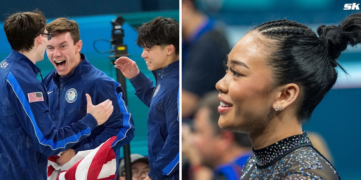 Suni Lee reacts to historic men's gymnastics medal for Team USA at 2024