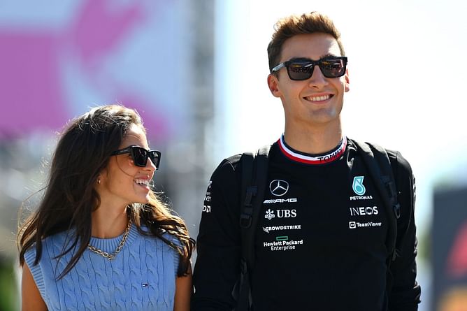 Mercedes F1 star George Russell and his Spanish girlfriend travel to Germany ahead of England vs Spain European Cup final