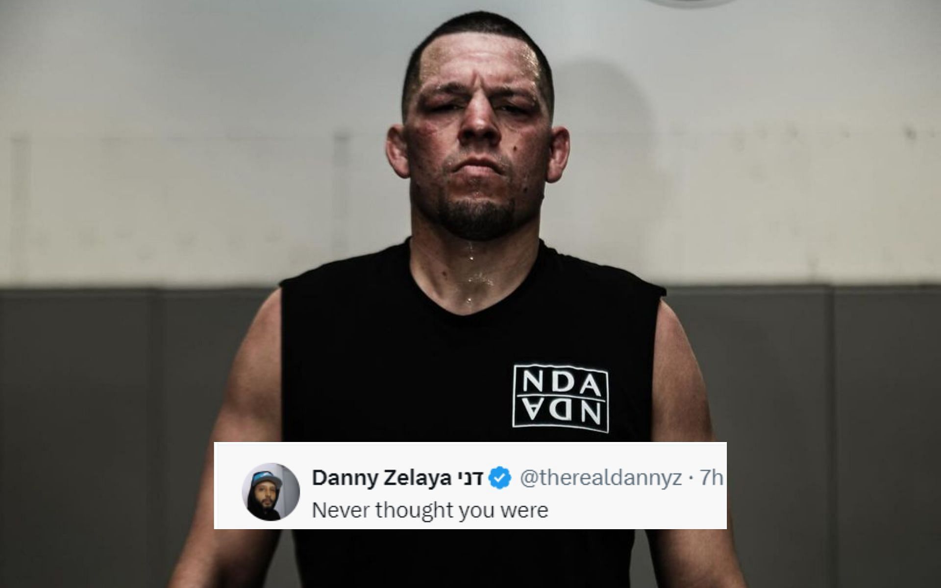 Fans react as Nate Diaz denies suing Fanmio. [Images courtsey: @natediaz209 on Instagram]