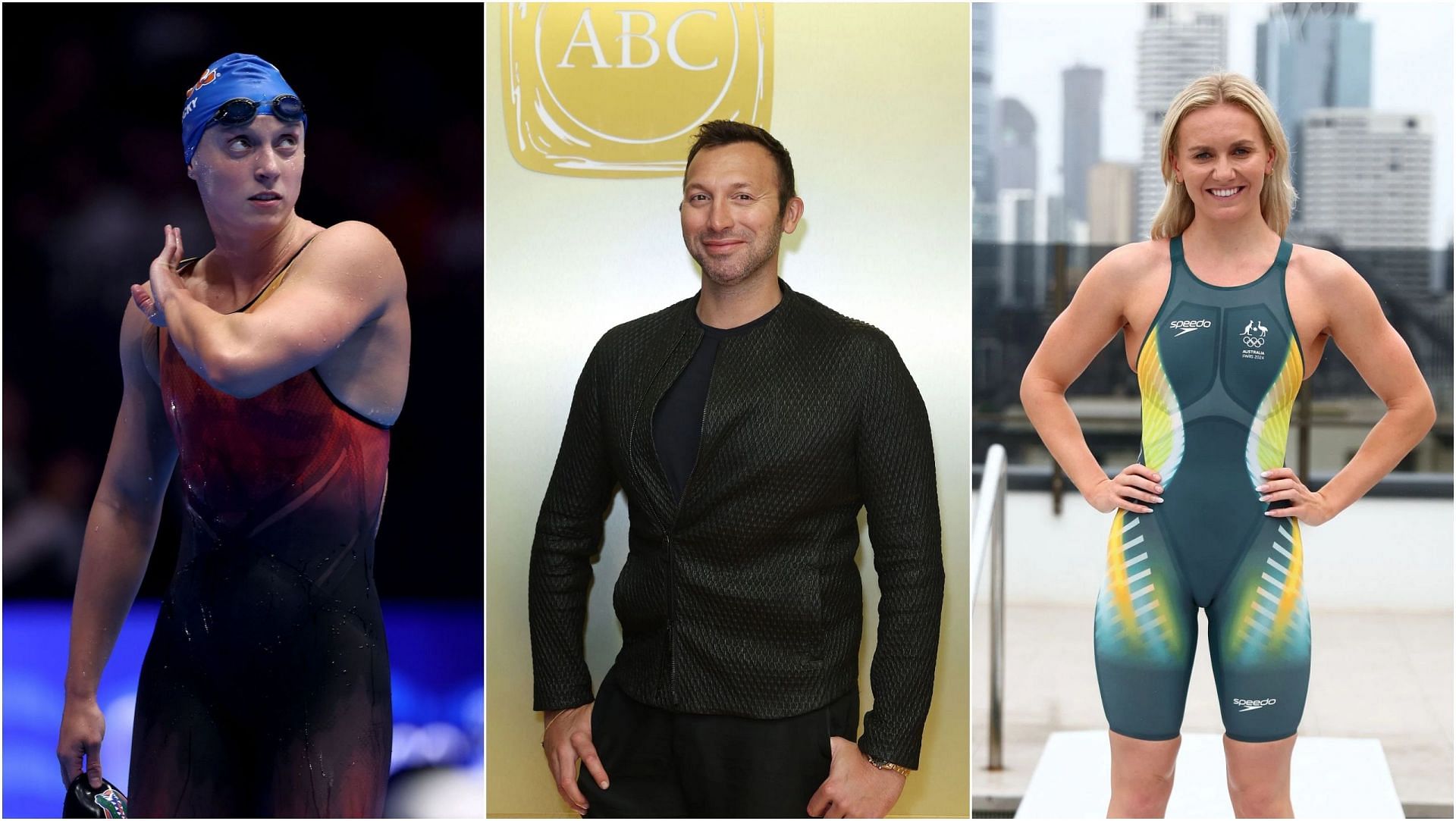 Katie Ledecky, Ian Thorpe and Ariarne Titmus