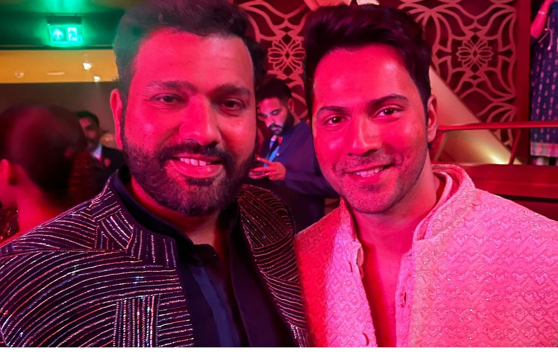 Rohit Sharma (L) with Varun Dhawan (R) 